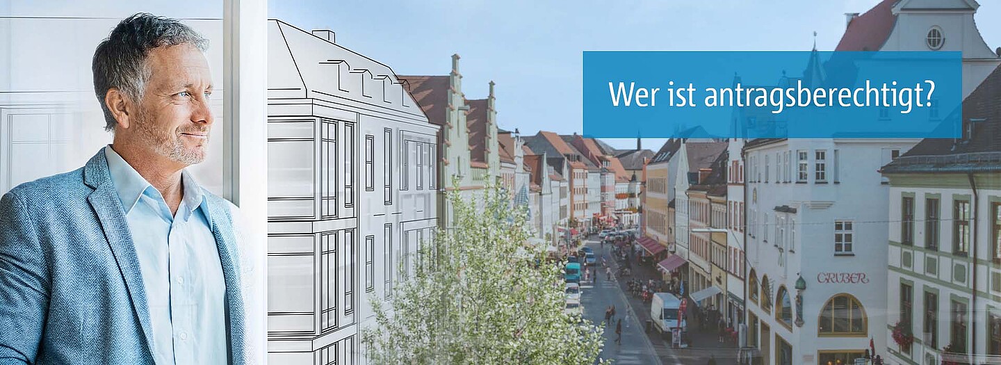 Antragsberechtigung für bayerische kommunale Kredite der BayernLabo Bürgermeister blickt auf seine Kommune, die durch kommunale Kredite der BayernLabo gefördert wird.