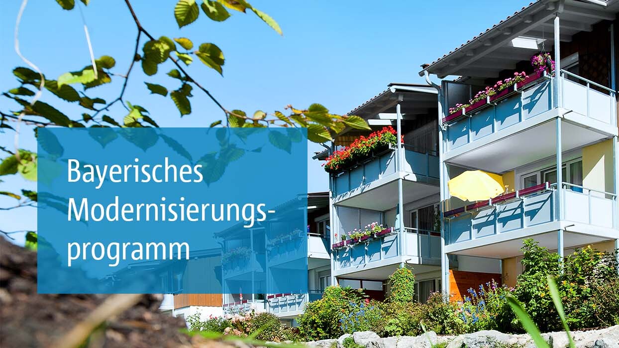 Mietwohngebäude: Staatliche Unterstützung zur Modernisierung von Mietwohnraum mit dem Bayerischen Modernisierungprogramm.
