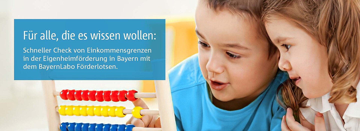 Bannerbild Eigenheimförderung Bayern Förderlotse | BayernLabo Bannerbild Förderlotse Bayern zur Eigenheimförderung der BayernLabo