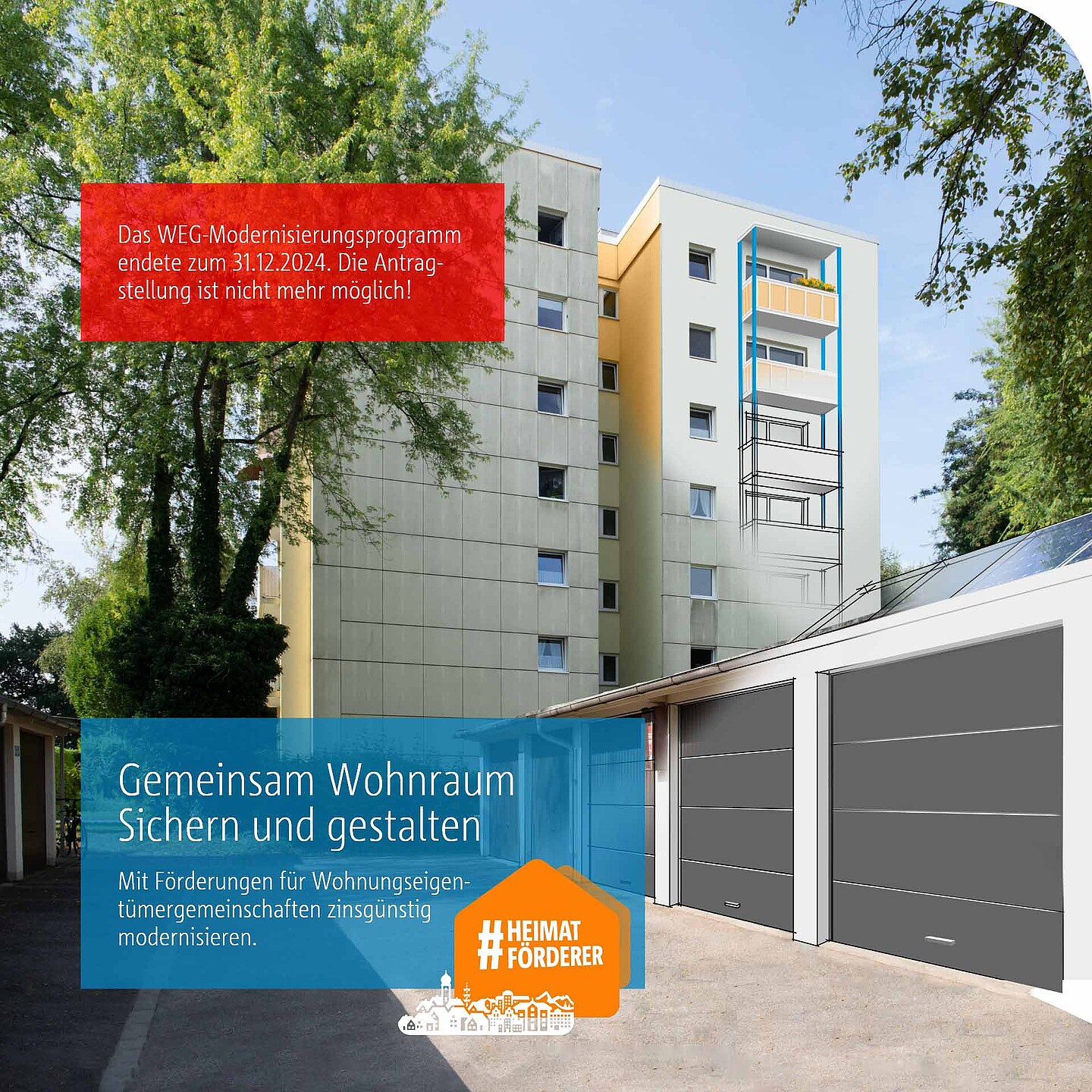 Modernisiertes Wohnungshaus durch staatliches Modernisierungs-Förderprogramm der BayernLabo: Energetische und nichtenergetische Sanierungen für Wohnungseigentümergemeinschaften