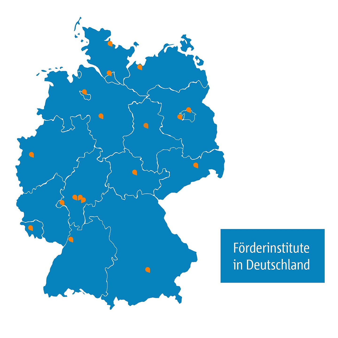 Deutschlandkarte mit den Förderinstituten neben der BayernLabo für Bayern.